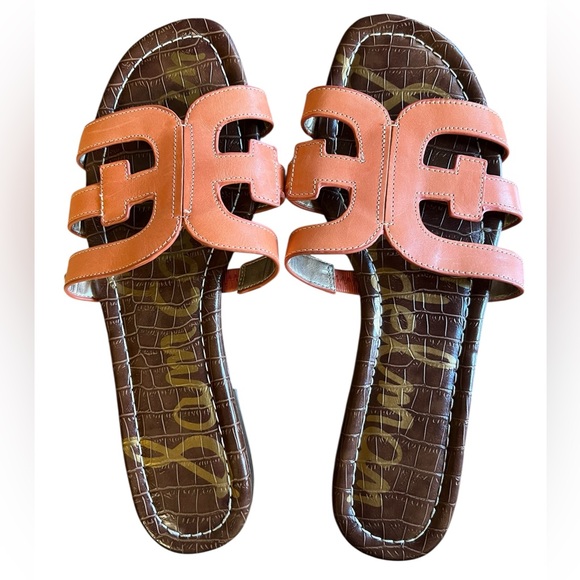 Sam Edelman Shoes - SAM EDELMAN Leather Orange Bay Slip-On Sandals 9US/ 39EU Shoes Beach Open-Toe